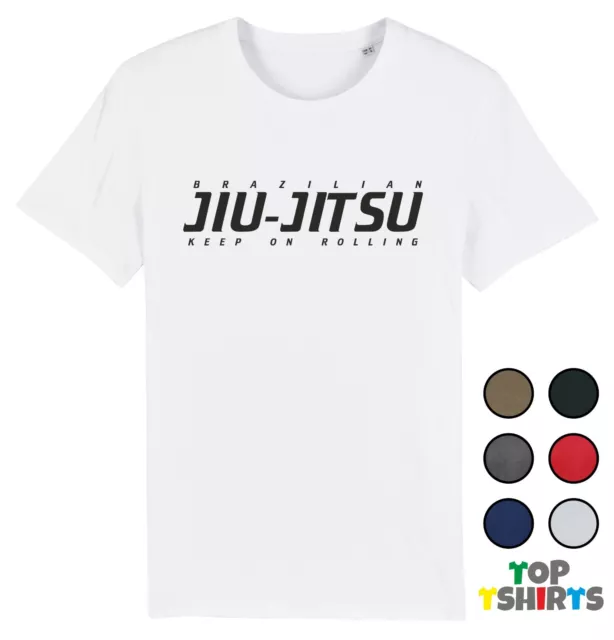 BRAZILIAN JIU JITSU T-Shirt KEEP ON ROLLING Martial Arts BJJ Jiu Jitsu Gi No Gi
