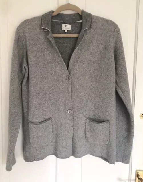 Benedetta B. Cardigan Women's Cashmere Merino Wool Blend Grey Collared Size XL