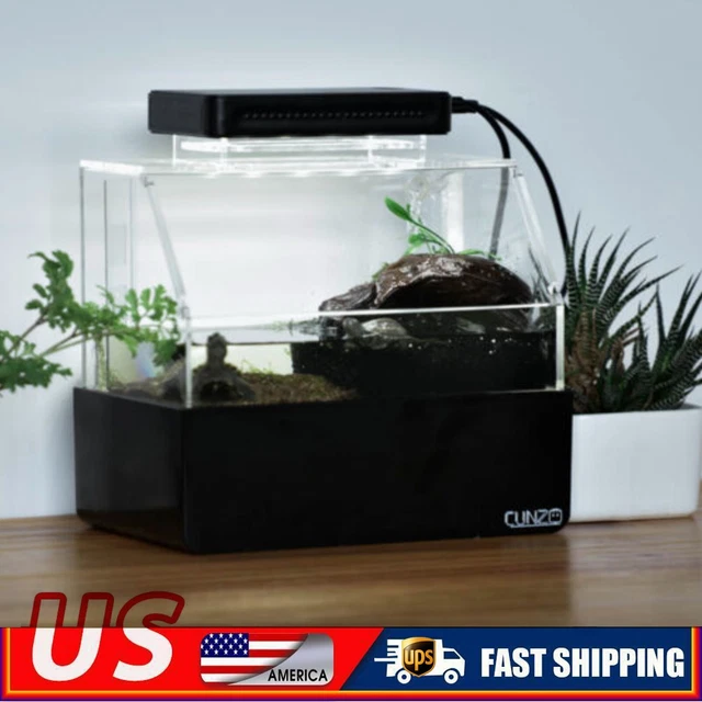 Mini Desktop Fish Turtle Tank Bottom Filter Rearing Aquarium Micro Fish Tank US