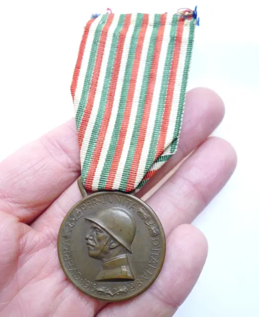 Medaglia Militare Prima Guerra Mondiale Ww1 Bronzo Nemico Nastrino Originale