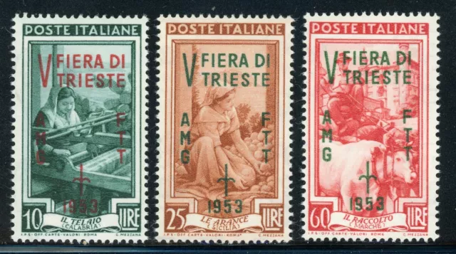 AMG-FTT Trieste MNH: Scott #178-180 5th TRIESTE Fair 1953 CV$4+