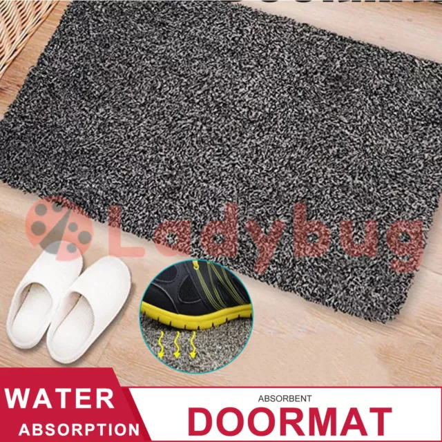 Clean Step Mat Super Absorbent Microfibre Non-Slip Doormat Absorbs Mud & Water