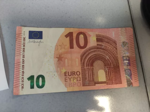 Billet 10 euros 1111 Mario Draghi - Série Y007G6 No YA4111191323 - Année 2014