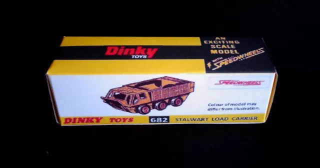 Dinky No.682 Military Stalwart Load Carrier c1972 reproduction Box (Box only)