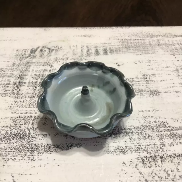 Wheel Thrown Studio Pottery Ring Trinket Dish Signed Moonstruck 3-3/4”x 1-1/4”