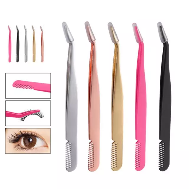 False Eyelash Eye Lash Applicator Tool Eyelash Extension Tweezers Y7I8