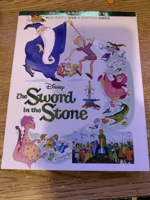 Sealed The Sword in the Stone 60th Anniversary Blu-ray/DVD/Digital w/slip DMC