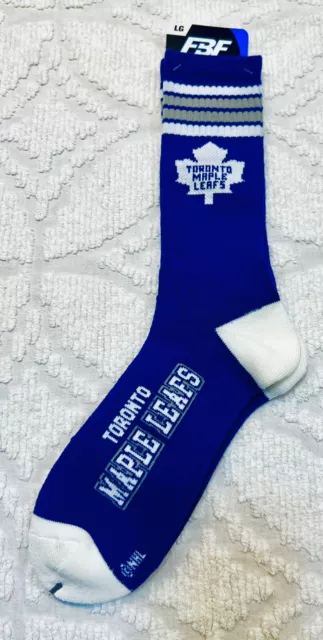 FOR BARE FEET NHL Toronto Maple Leafs 4 Stripe Deuce Crew Sock Team ...