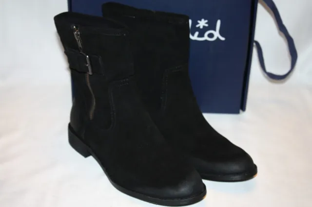 NEW! NIB Anthropologie SPLENDID Black Oiled Suede OAKLAND Buckle Ankle Boot $138