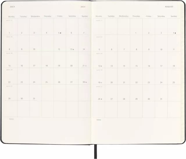 NEW Moleskine 2024 Daily Planner, 12m, Large, Black, Hard Cover Diary 3