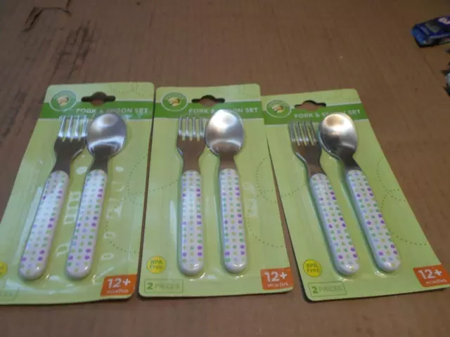 Comforts Fork & Spoon Set for 12+ Months Lot of 3 ~ 3