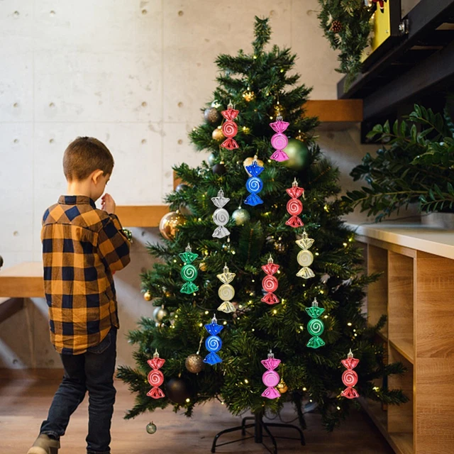 Accesorios para el hogar con accesorios para el árbol de Navidad pintados para decoración navideña
