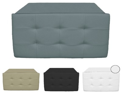 Bianco Disponibile in Diversi Colori Kubostore Dimensioni: Lap 40x42x40 cm Pouf Contenitore in Ecopelle Trapuntata AVANTI TRENDSTORE 