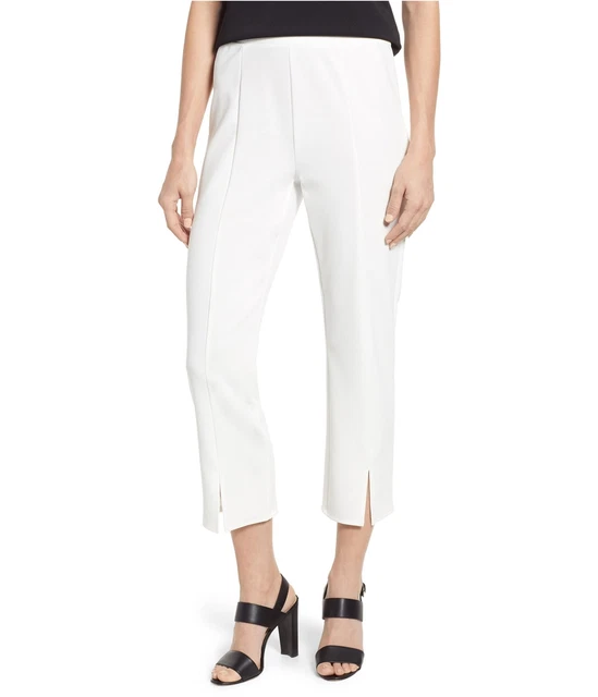 Vince Camuto Womens Slit Front Casual Cropped Pants, White, 14