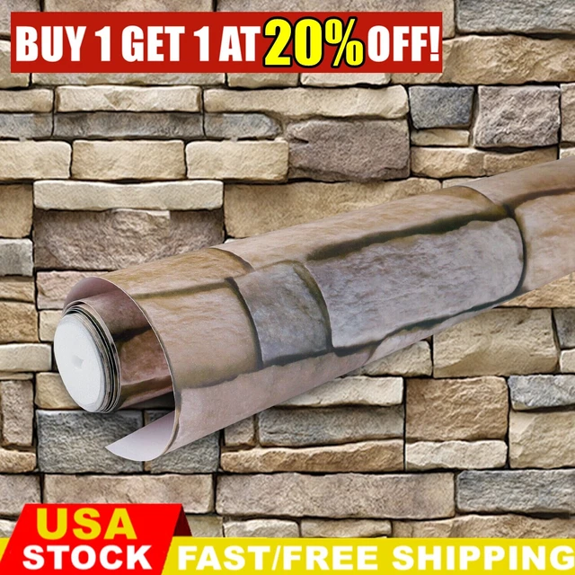 STONE BRICK WALLPAPER Rock SelfAdhesive Contact Paper Peel and Stick