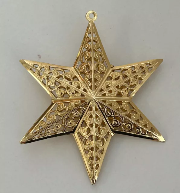 Alter Christbaumschmuck Weihnachtsschmuck Stern ECKARTINA Metall Gold 2999/20