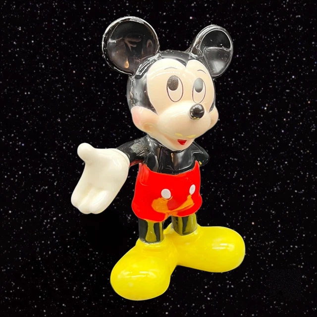 VINTAGE Disney MICKEY MOUSE Porcelain Figure Figurine Made in Taiwan 4”T 3”W