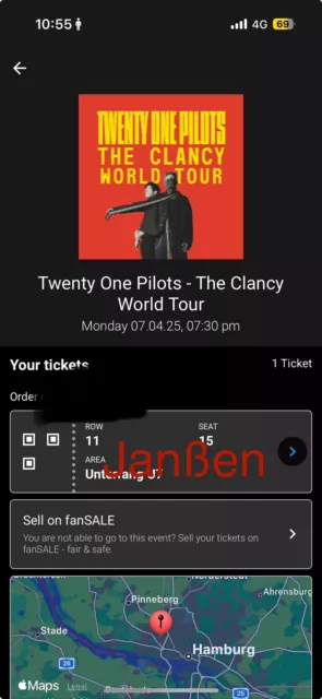 Twenty One Pilots - 1x Ticket Hamburg Barclays Arena - 07.04.2025 - Konzert