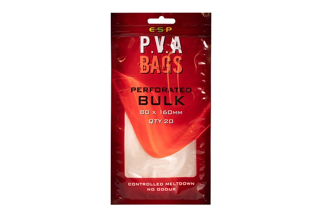 ESP PVA Tasche - geruchsfreie perforierte Bulk PVA Beutel - 80 mm x 160 mm - Menge 20