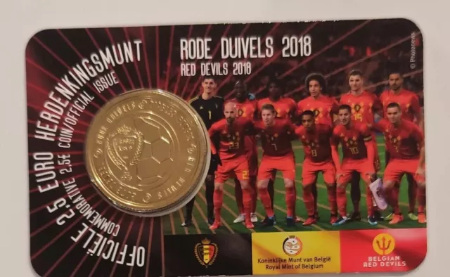 Belgique 2018 2,5 Euros € Diables Rouges Coincard Bu Version Flamande