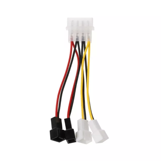 4Pin Molex to 4 PWM Splitter Cable for 3 Pin Computer PC for Case Fan Power Supp