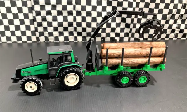 Joal Sisu Valmet 8400 Tractor w/Log Trailer & Grapple - Green/Black - 1:35 Boxed