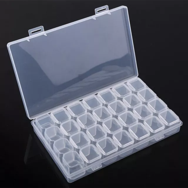 Clear Plastic 28 Slots Adjustable Tablet Medicine Pill Jewelry Storage Organizer