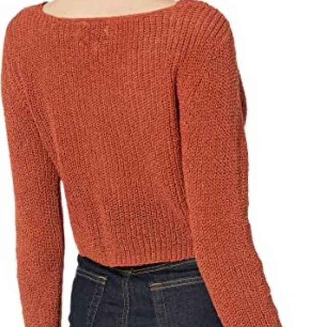 J.O.A. Rost Twist offener Strick Baumwollmischung zugeschnittener Pullover Größe M 3