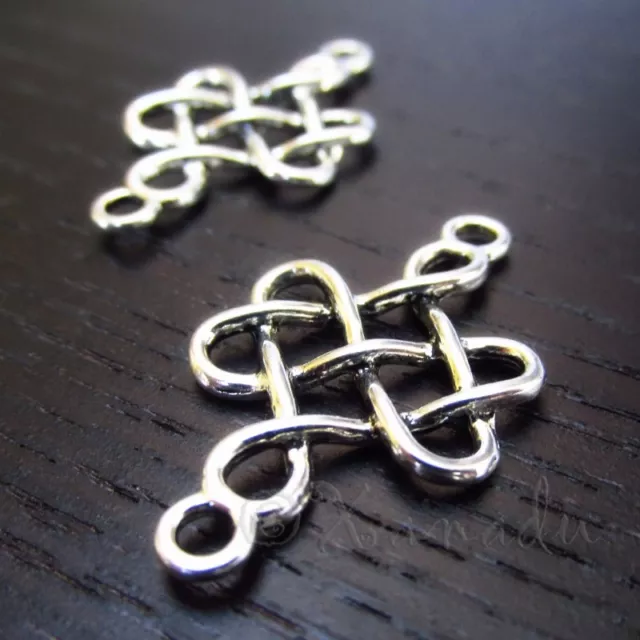 Celtic Knot 31mm Antiqued Silver Plated Connector Charms C6924 - 10, 20 Or 50PCs