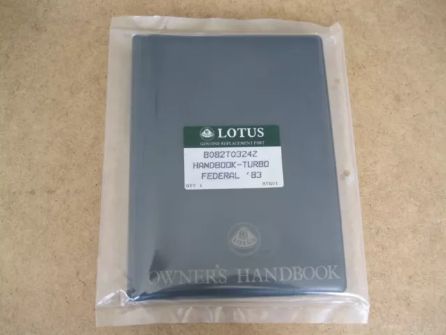 Lotus Esprit Turbo 1983 Federal Model Handbook New Obsolete