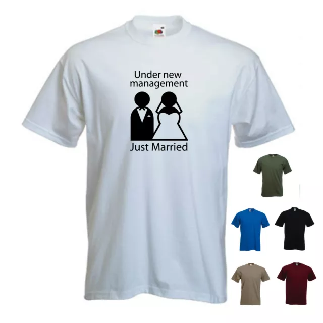 'Under new management - Just Married' mens GROOM/ MARRIAGE / WEDDING T-SHIRT.