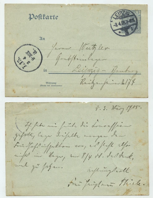 90981 - Ganzsache P 63 X - Postkarte - Leipzig 3.4.1905