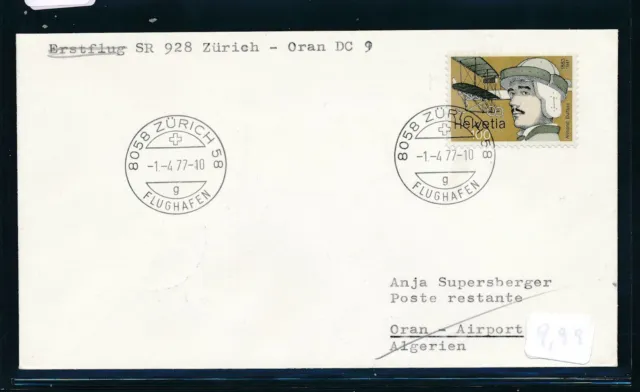 1596) Switzerland, SR 1.KS Zurich - Orange 1.4.77, letter