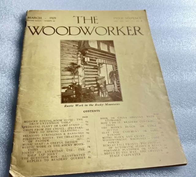 The Woodworker Magazine march 1929 Great period Adverts original item