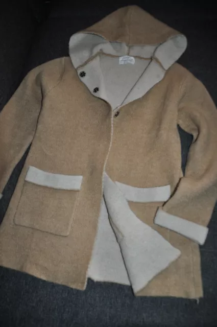 Zara Knitwear  Strickjacke Jacke Cardigan Kapuze Mädchen beige  Gr. 140 SÜß!