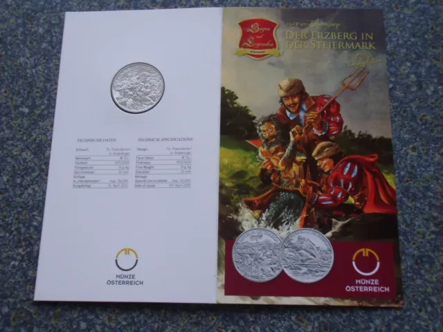 Österreich 10 Euro Blister 2010 Entdeckung des Erzberg Wassermann Gedenkmünze ST