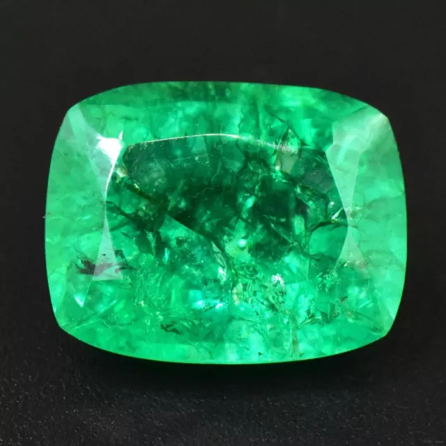 7 to 9 Ct Natural Green Emerald Cushion Cut A Grade Gemstone