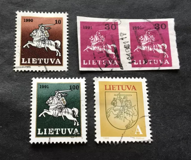 Lithuania Lietuva 1991-1993 - 5 used stamps - Michel No. 465, 481, 493, 531