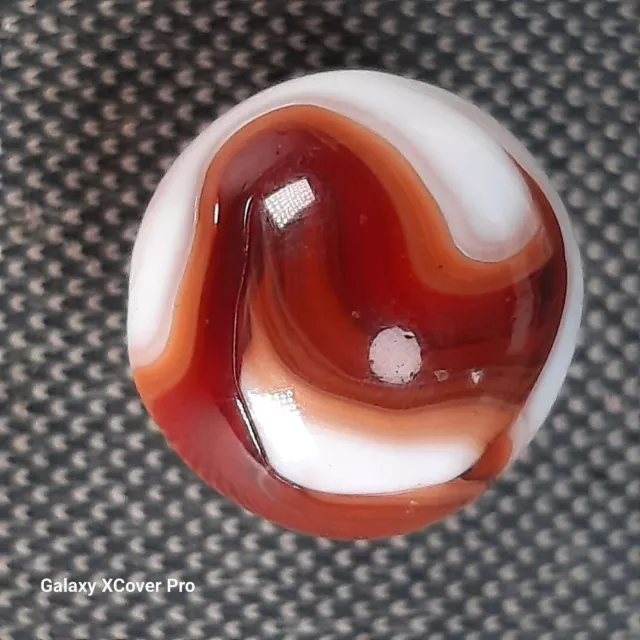 MARBLES: Exceptional Christensen Agate CAC Bloody Swirl; 19/32" Wet Mint TRACERS 3