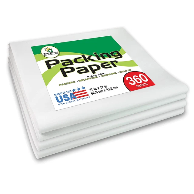 Packing Paper Newsprint Sheets for Moving & Shipping, 360 Sheets, 27"X17", Made