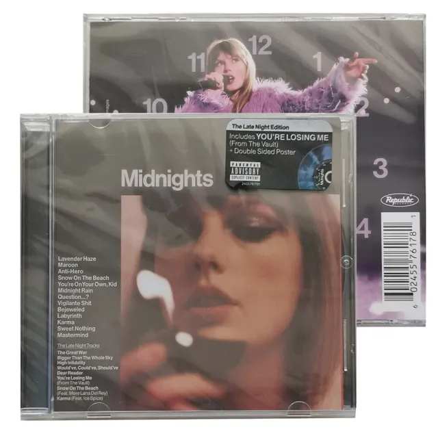 TAYLOR SWIFT MIDNIGHTS The Late Night Edition CD Eras Tour Nuovo