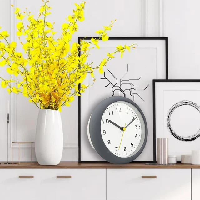 Orologio Digitale LCD Per Doccia E Bagno: Impermeabile Con Timer, Termometro E Igrometro, Attacco A Ventosa, Bianco - 3