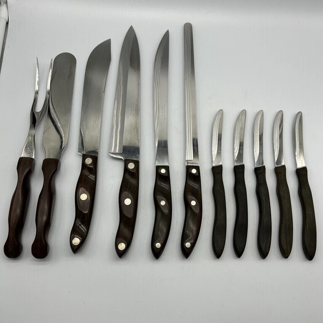 Cutco 11 Piece Knife Set #27 28 1022 1023 1024 1025 1058(5) Brown EUC
