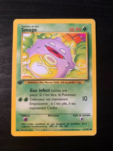 Carte Pokémon : Smogo 51/102 Edition 1 Set de Base Wizards Française