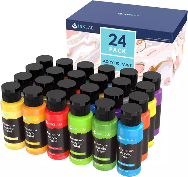 Set Di Colori Acrilici 24 Colori Atossici Pittura Acrilica per Dipingere Carta T