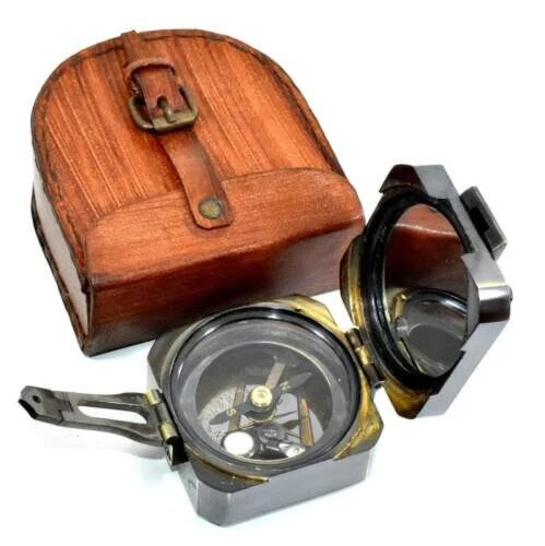 Nautical Collectibles Brass  Brunton Compass VINTAGE Maritime item With Case