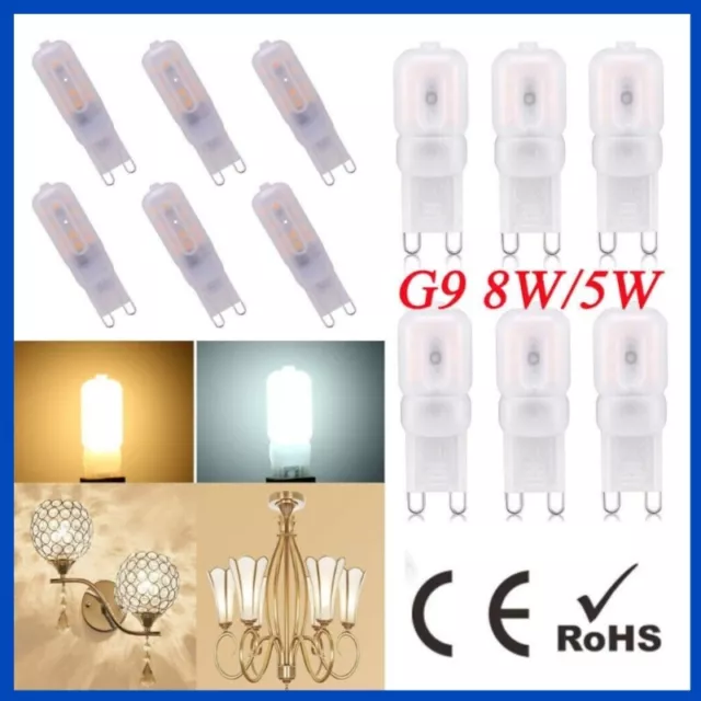 8x LED G9 8W/5W 2835 SMD Dimmable Capsule Bulb Replace Halogen Light Bulb Lamp