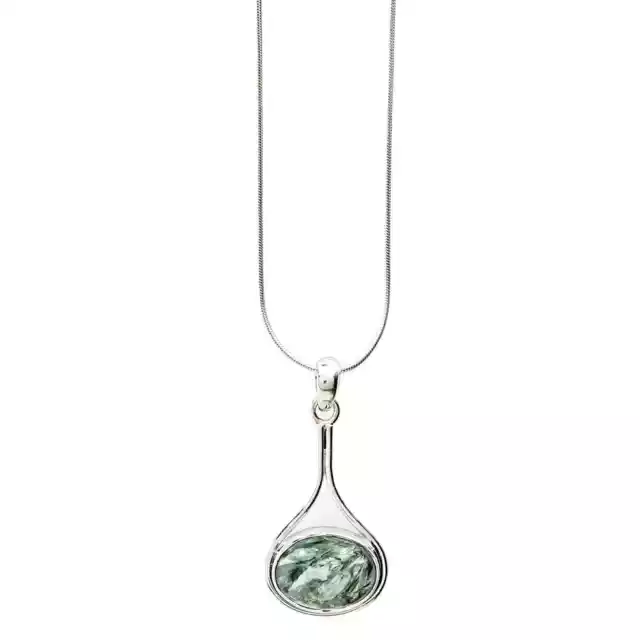 FLORIANA Women's Gemstone Seraphinite Necklace - Sterling Silver Pendant