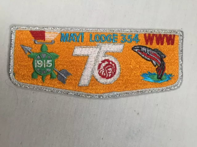 Mayi OA Lodge 354 1990 75th Ann smy Flap BSA Patch