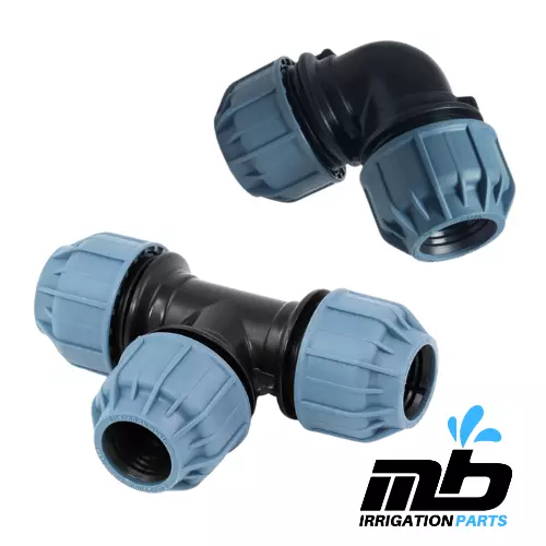 25mm Compression Fittings Elbow and Tee for MDPE & LDPE pipe